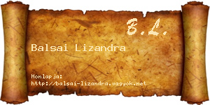 Balsai Lizandra névjegykártya